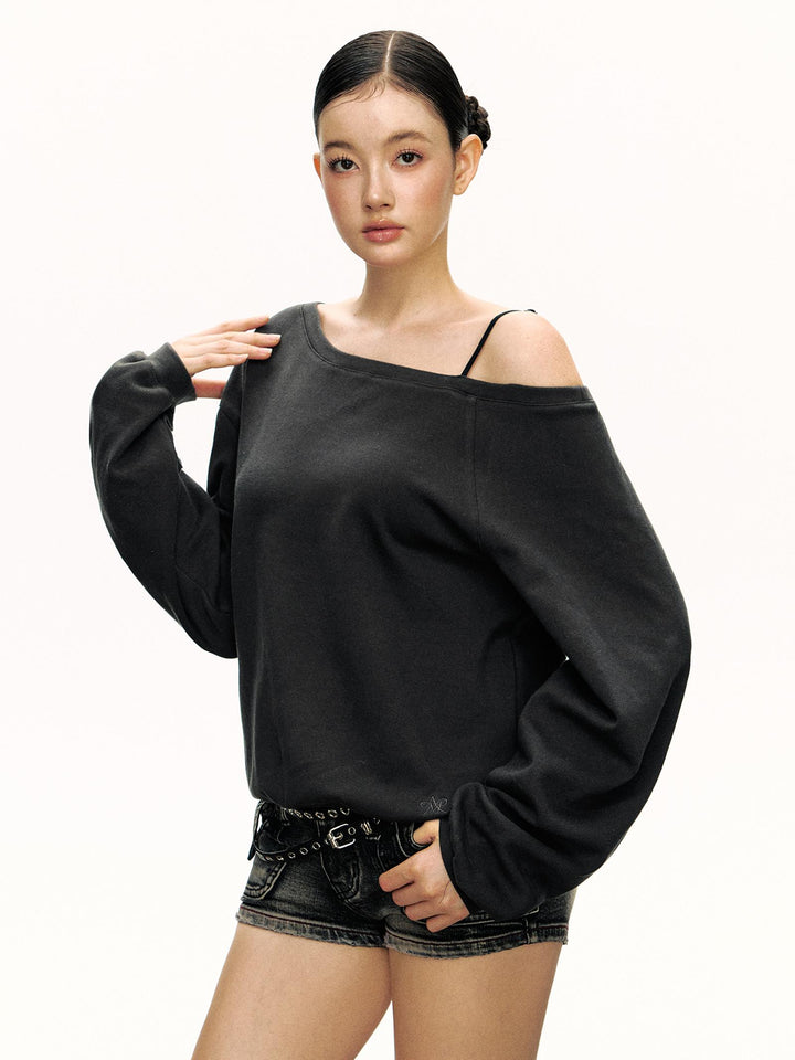 Off-Shoulder Loose Pullover Sweater