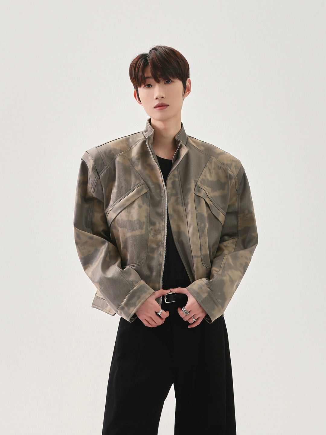 Camouflage Stand-Up Collar Jacket