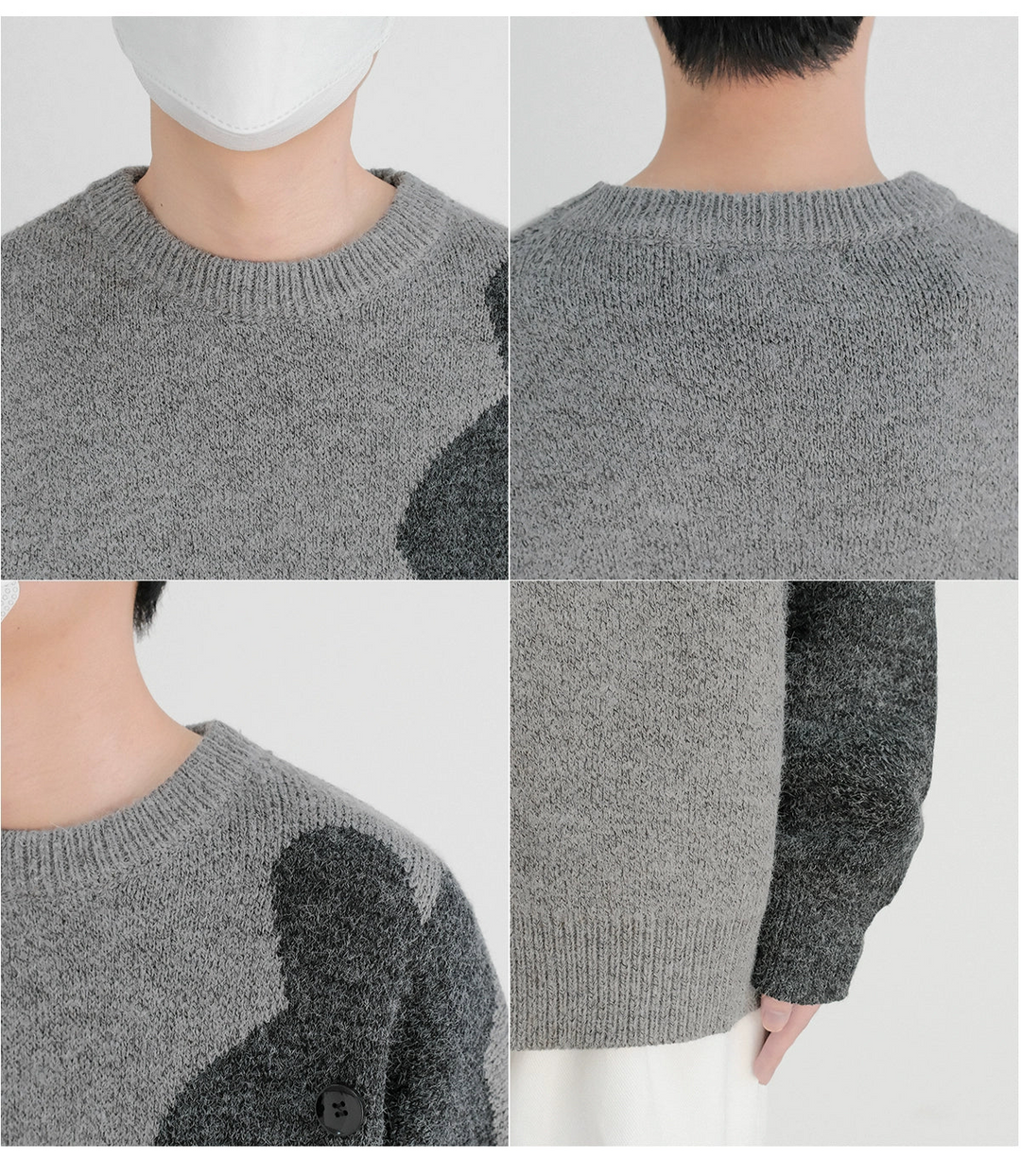 Round Neck Contrasting Knit Sweater