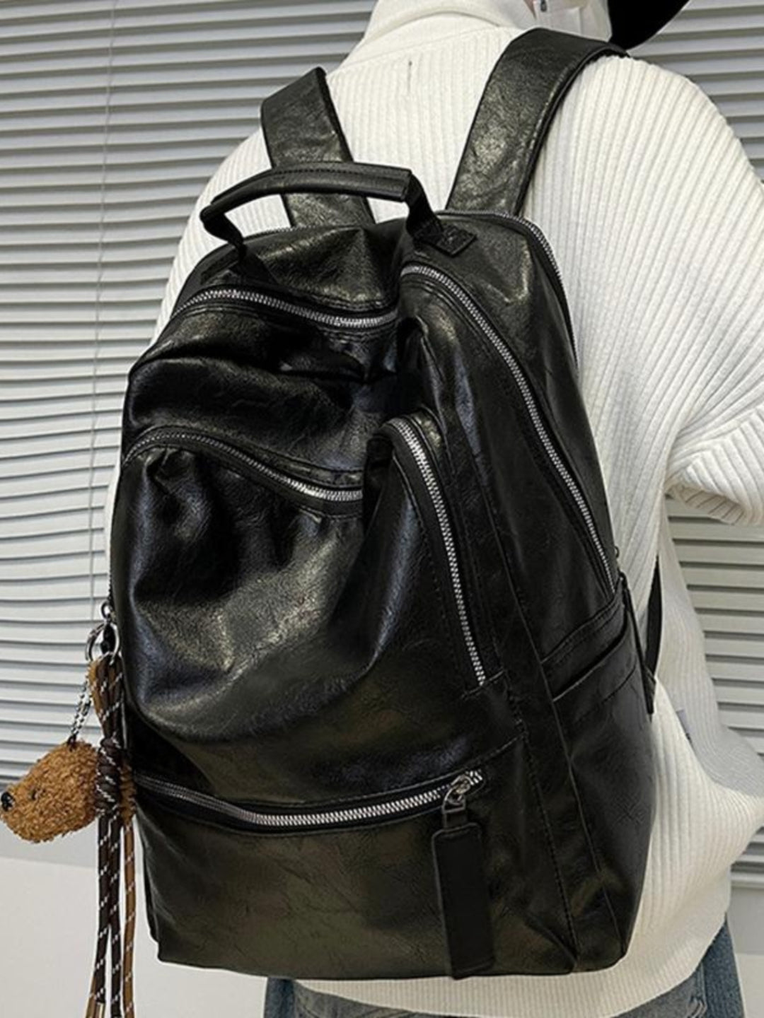 PU Leather Travel Backpack