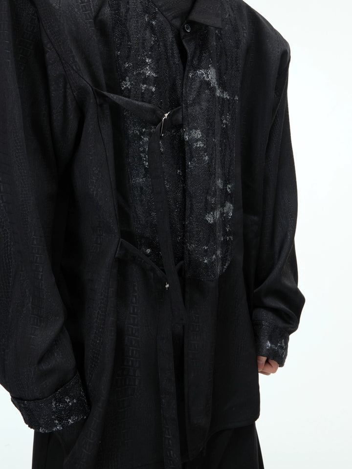 Satin Texture Long Sleeve Shirt