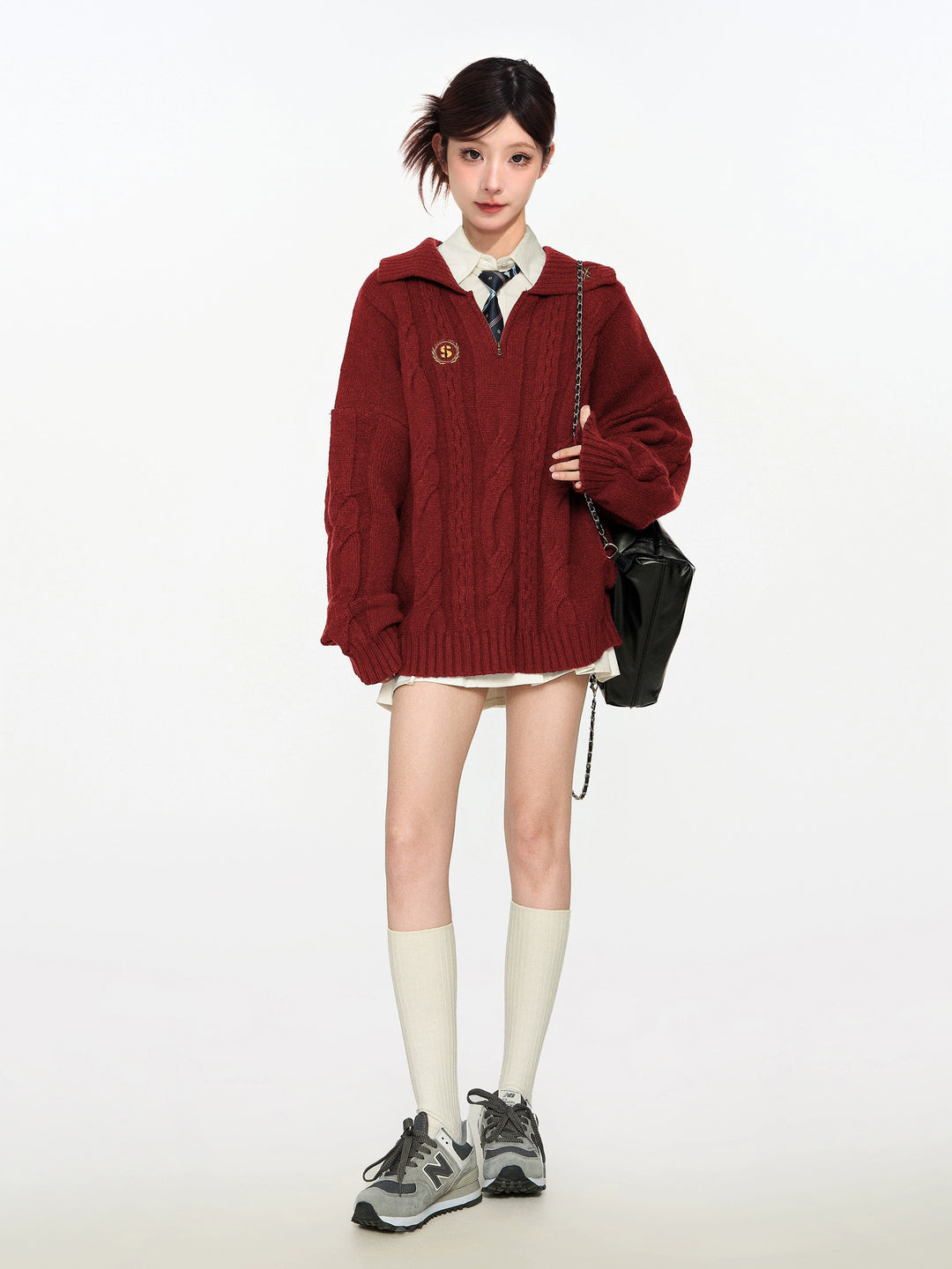 Knit Lapel Sweater Coat Pullover Sweatshirt