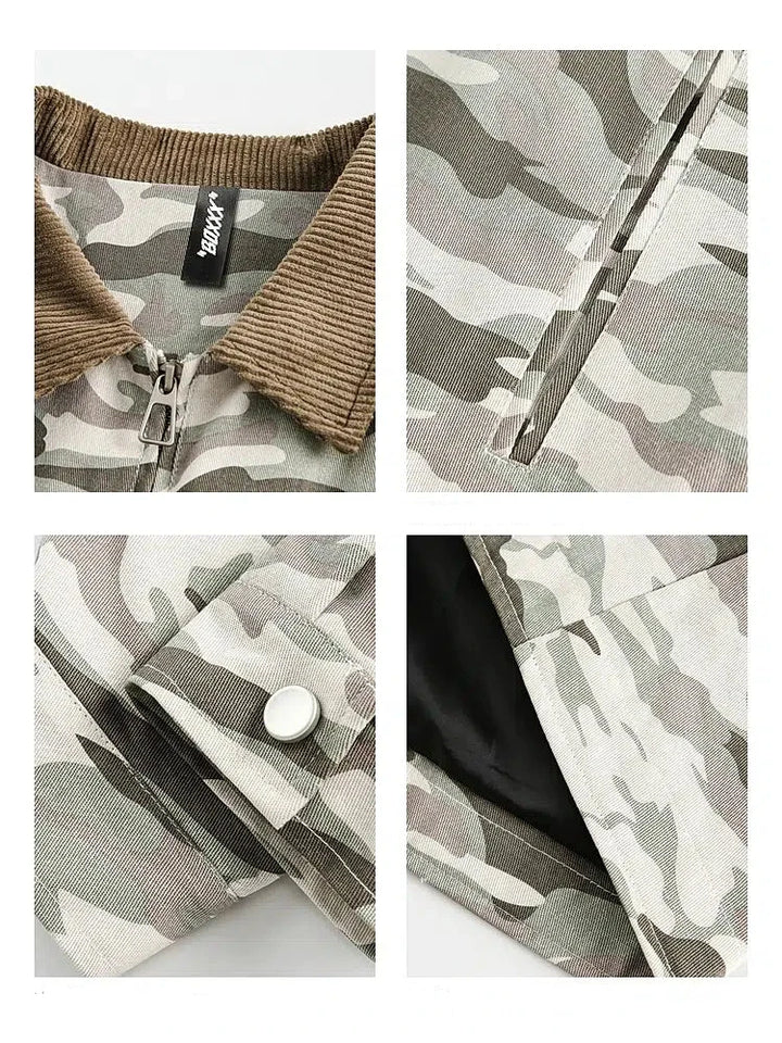 Camouflage Oversized Lapel Jacket