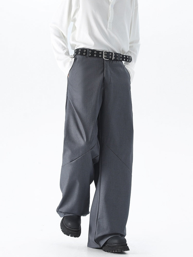 Deconstructed Wide-Leg Casual Pants