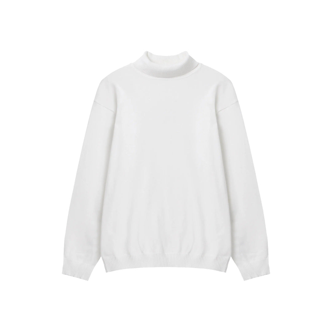 High Collar Knit Pullover Sweater