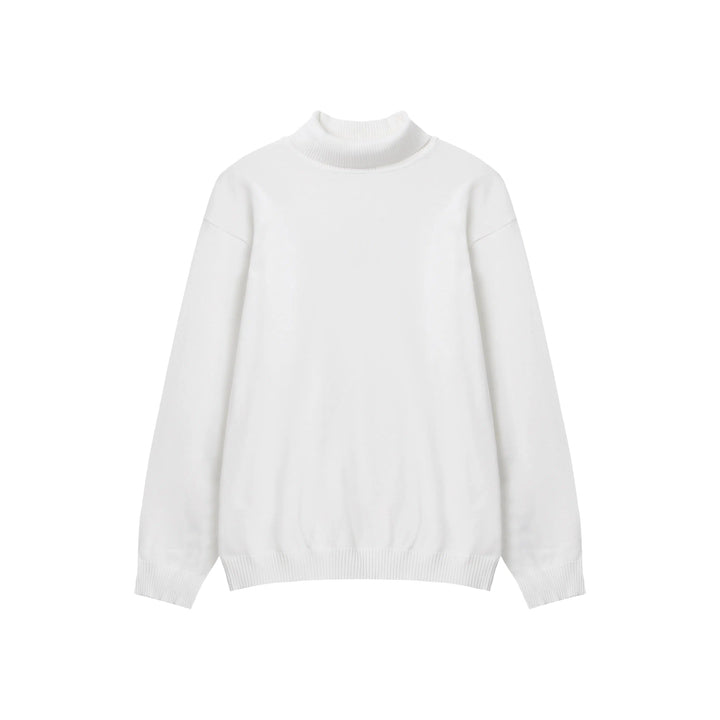 High Collar Knit Pullover Sweater