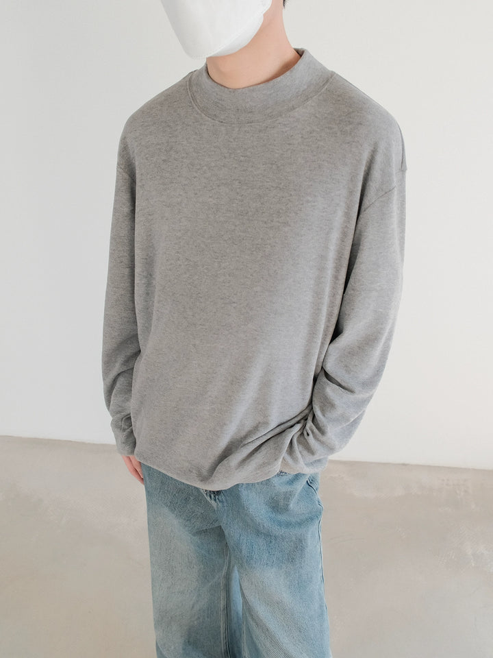 Flannel Half-High Collar Pullover