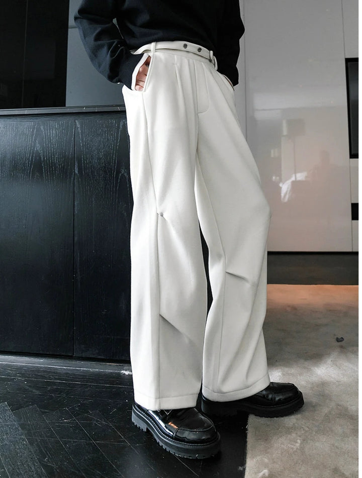 Straight-Leg Velvet Casual Pants