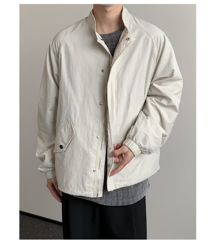 Raglan Sleeve Stand Collar Jacket