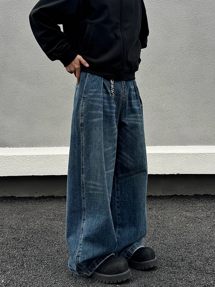 Loose Fit Wide-Leg Denim Pants