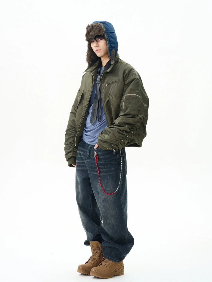 Retro Insulated Pilot Jacket for Winter-The Korean Fashion