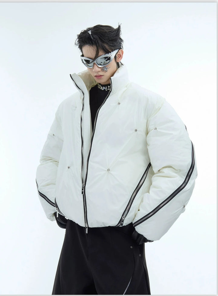 Deconstructed Zipper Padded Jacket