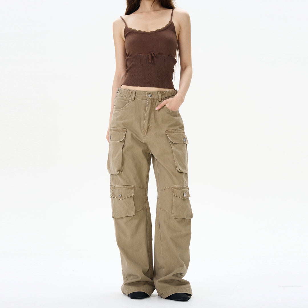 Multi-pocket Straight Cargo Pants