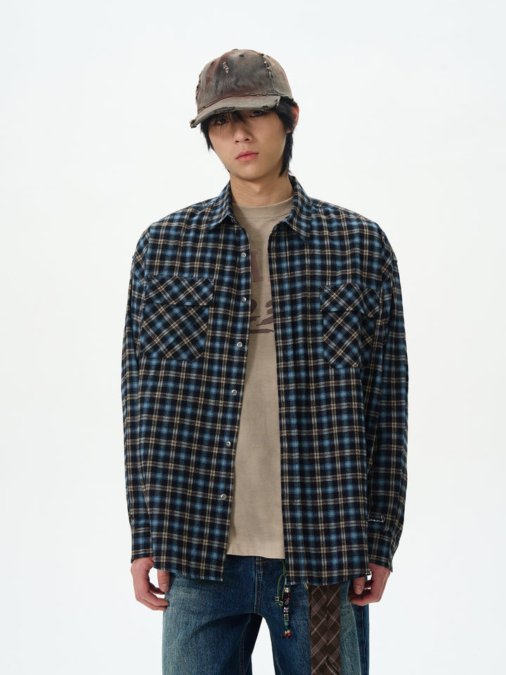 Plaid Long-Sleeved Shirt