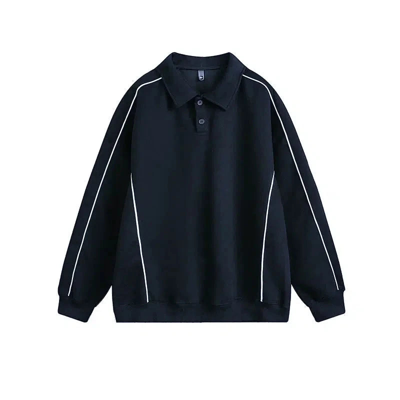 Retro Polo Collar Sweatshirt