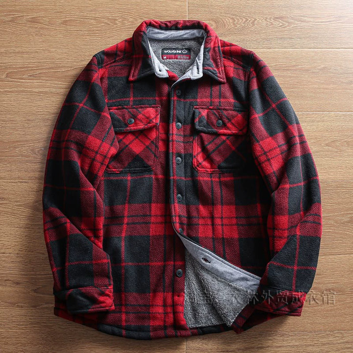 Warm Plaid Flannel Fleece-Lined Jacket