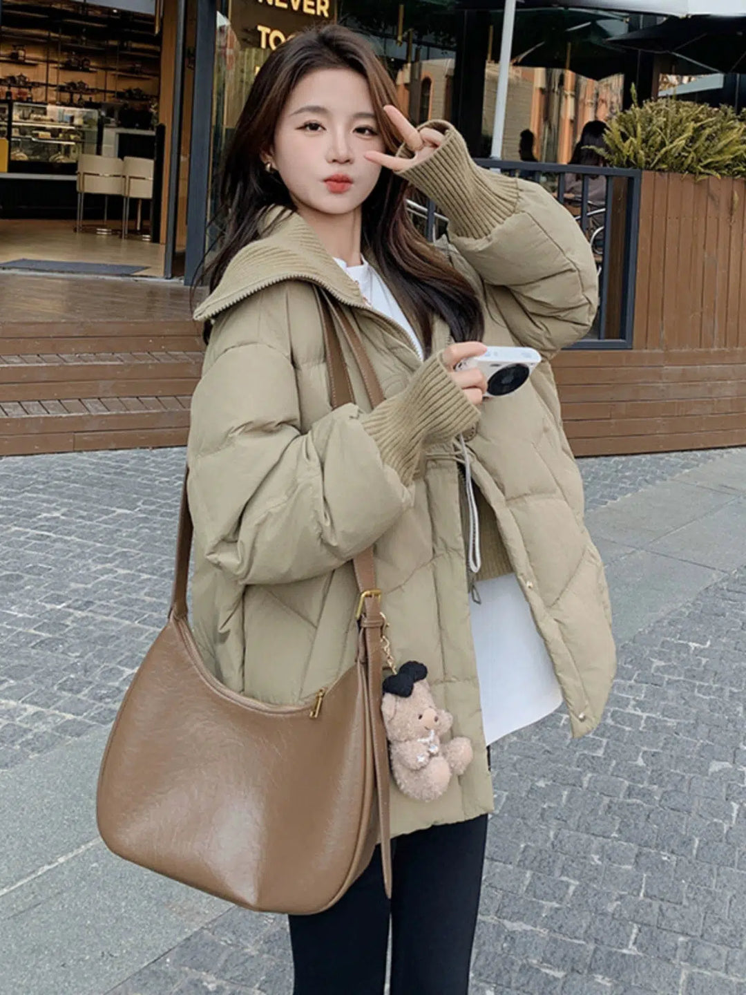 High-End Short Down Jacket with 90% Duck Down-The Korean Fashion