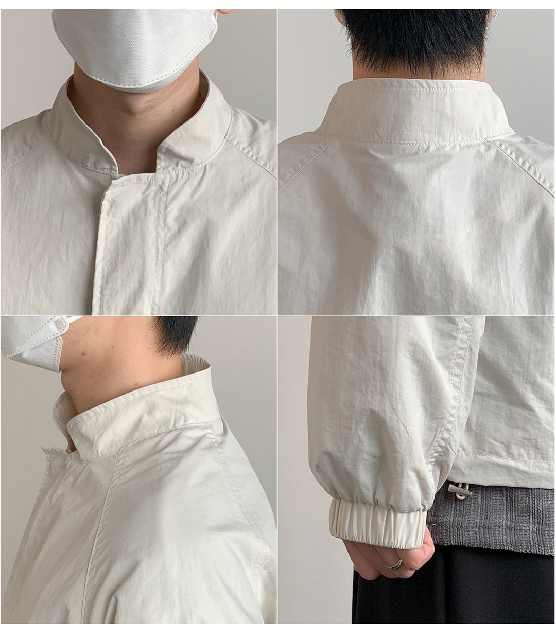 Raglan Sleeve Stand Collar Jacket