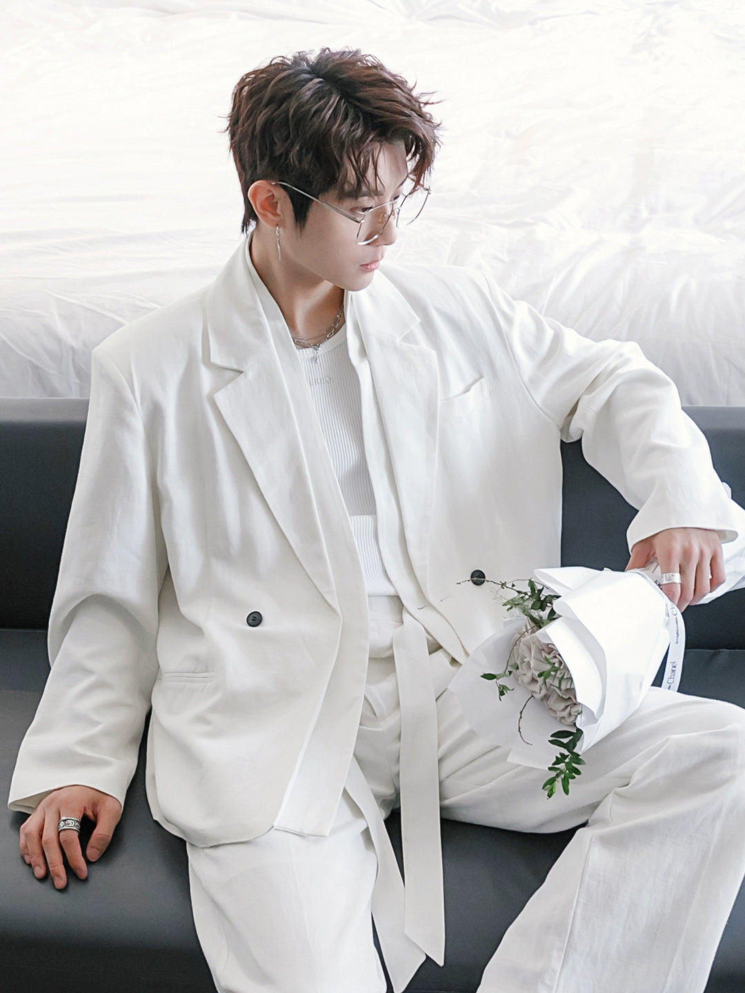 Two-piece Linen Cotton Suit Jacket