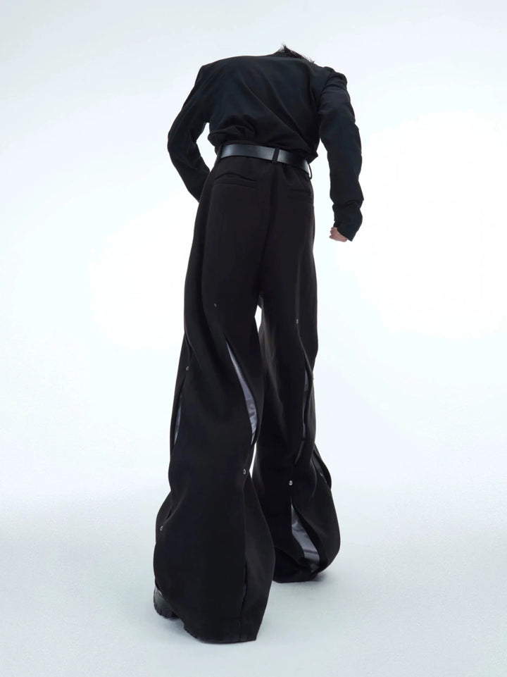 Metal Rivet Wide-leg Pants-The Korean Fashion