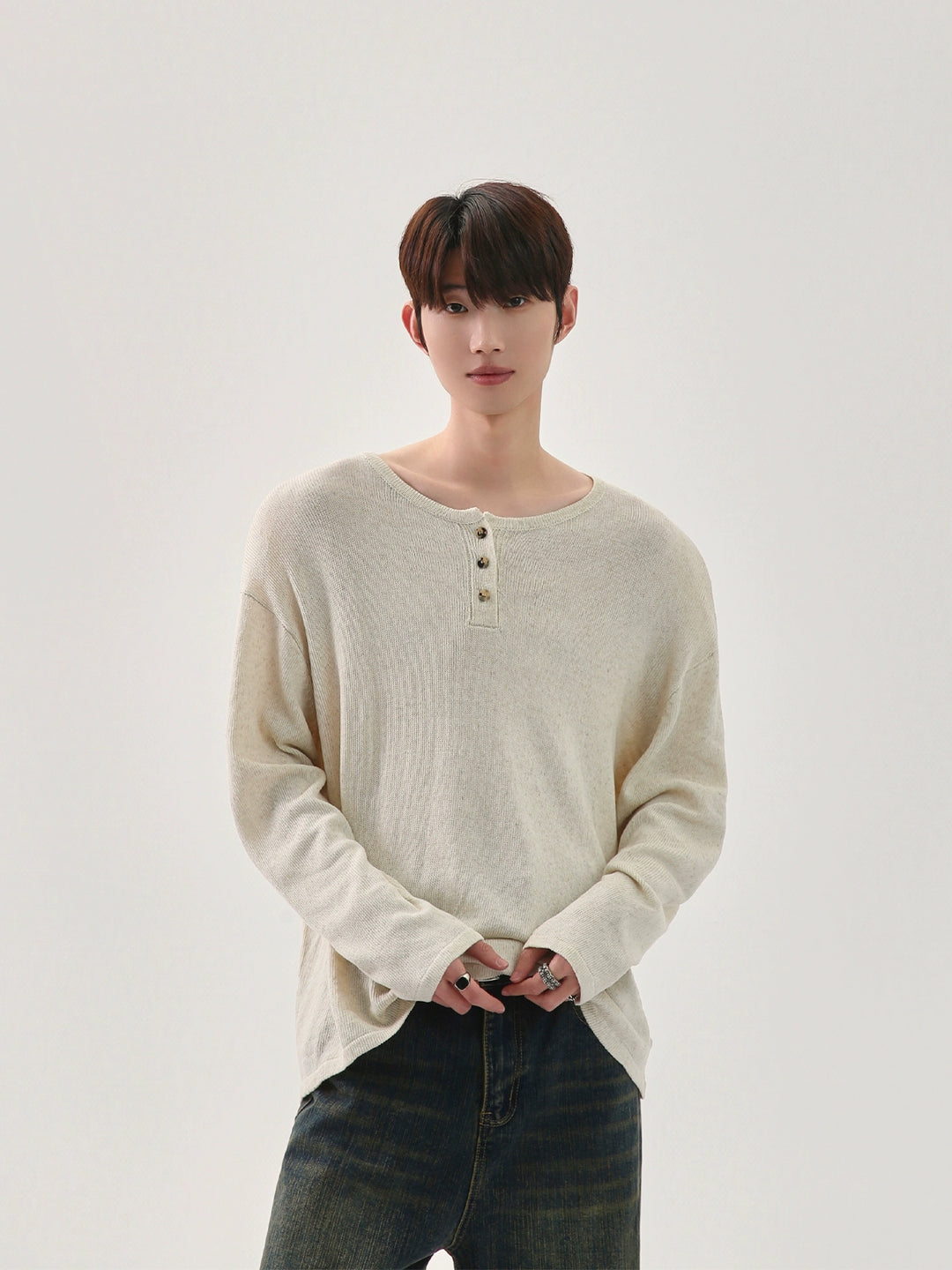 Knitted Henley Shirt