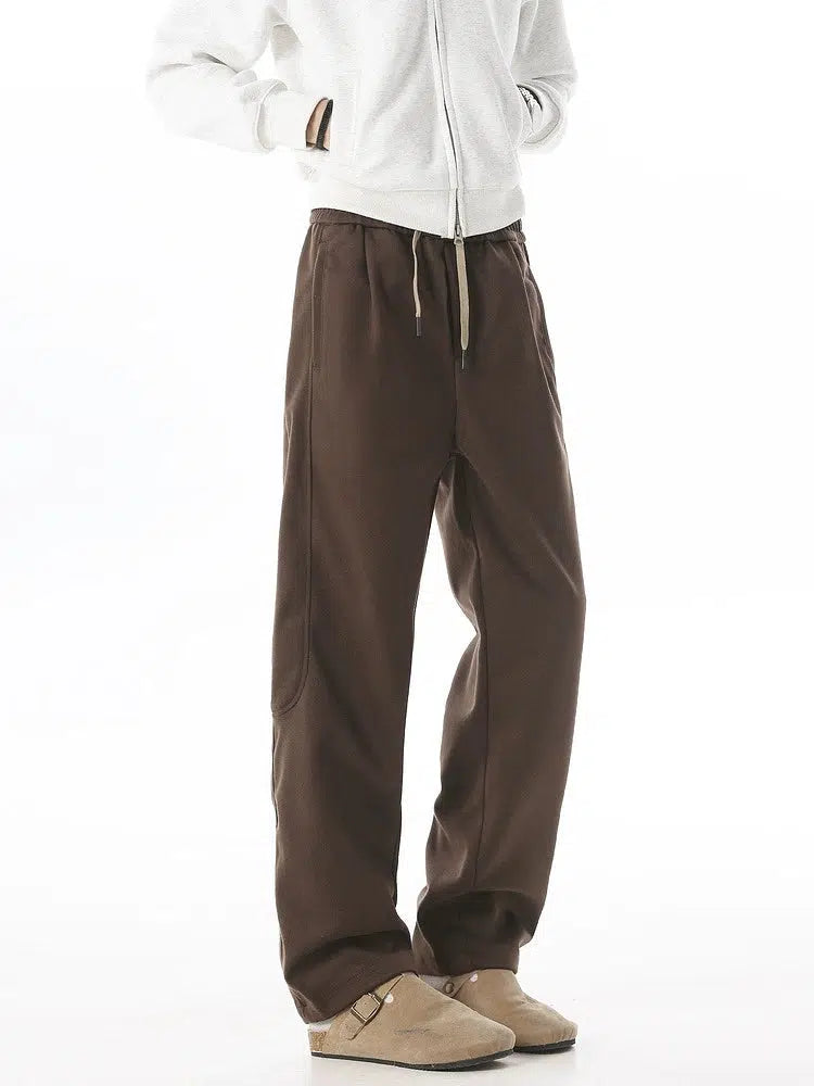 Retro Woolen Casual Straight Pants-The Korean Fashion