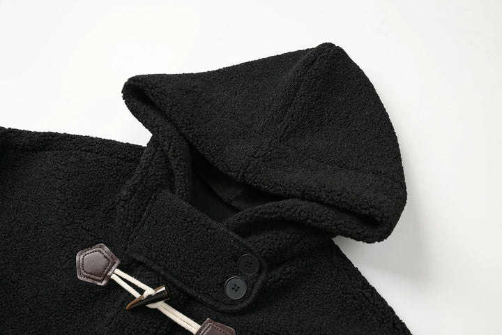 Hooded Wool Toggle Coat