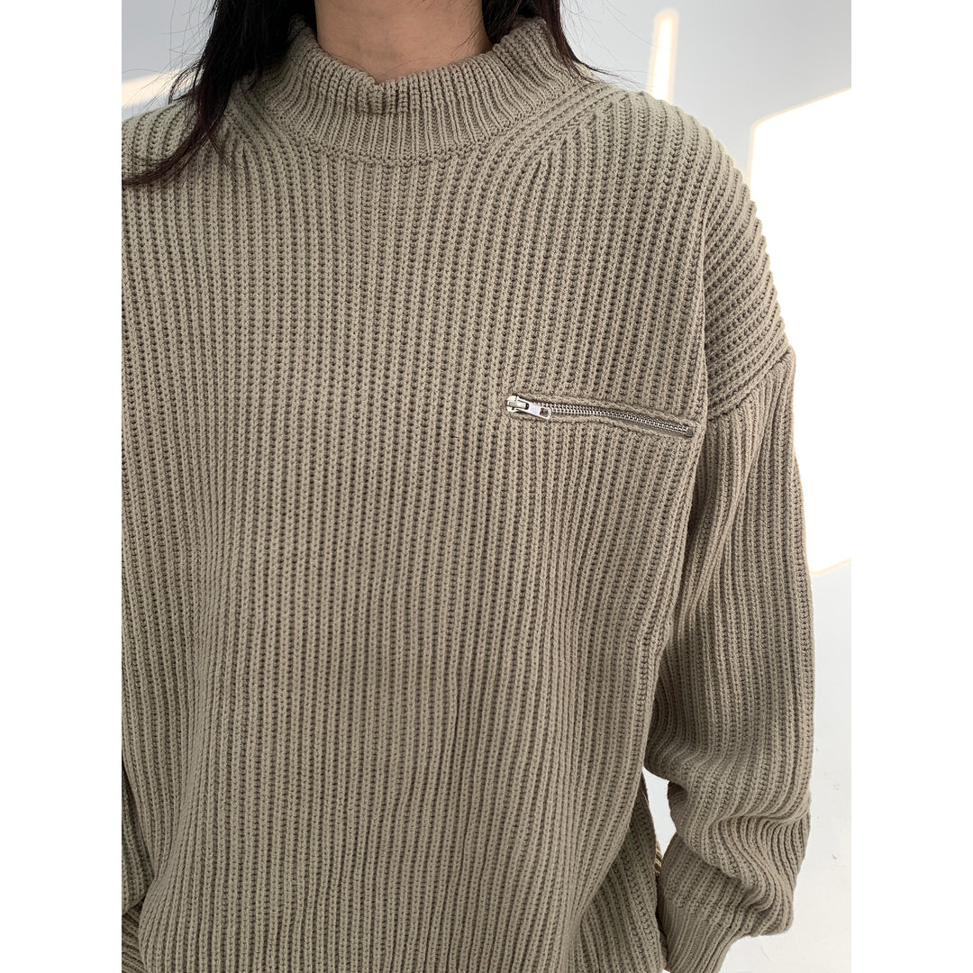 Thick Knit Round Neck Sweater