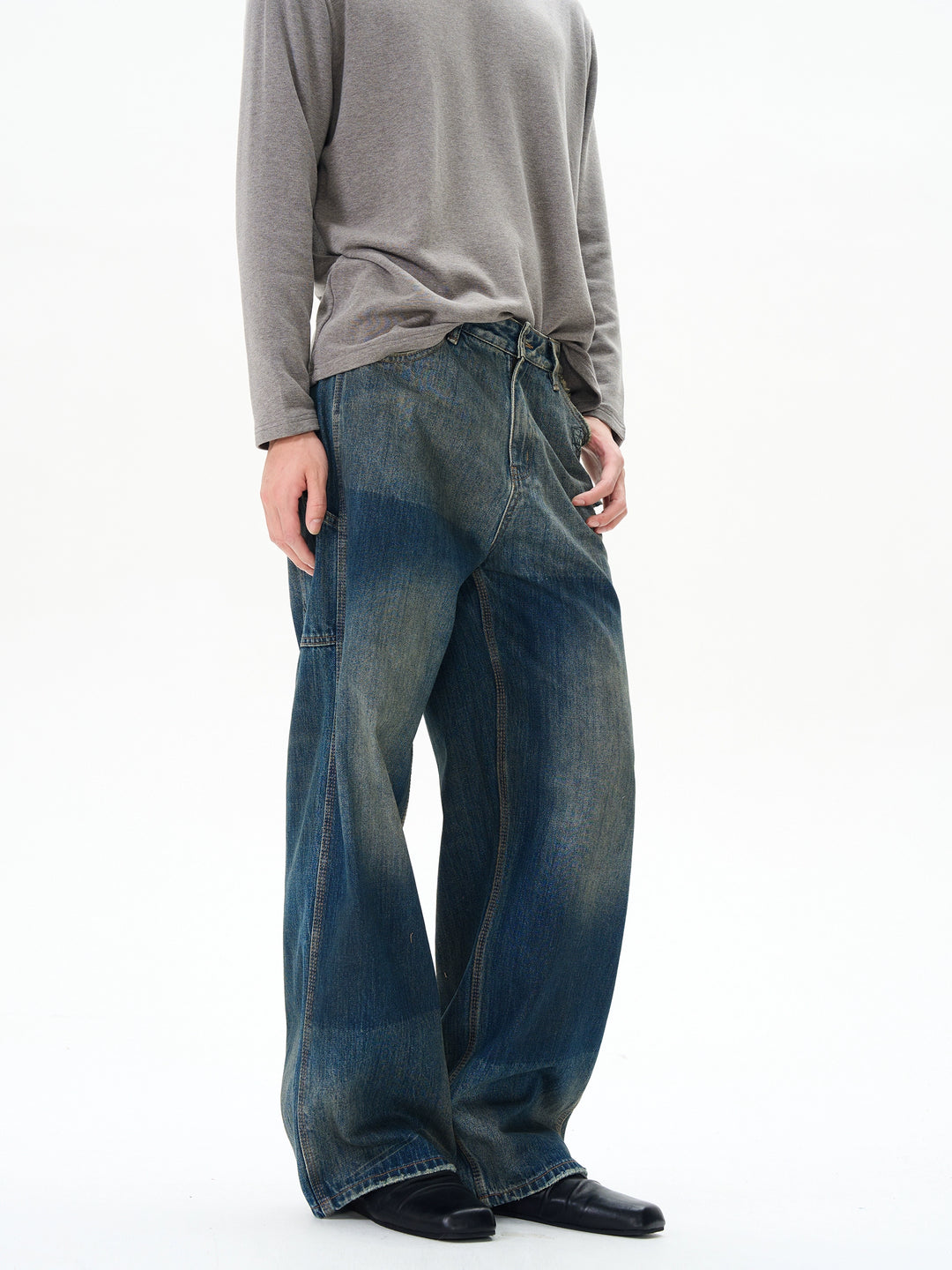 Gradient Blue Straight Leg Jeans