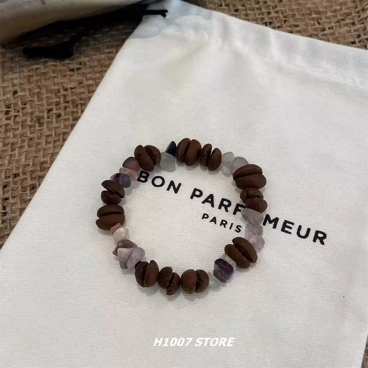 Handmade Coffee Bean Stone Bracelets