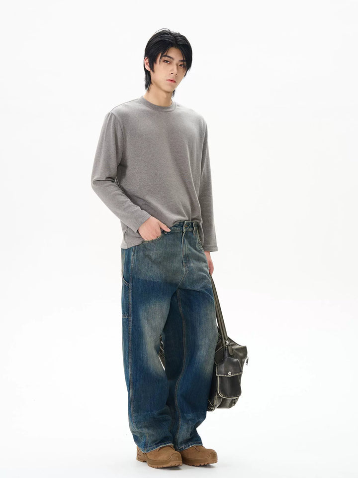 Gradient Blue Straight Leg Jeans