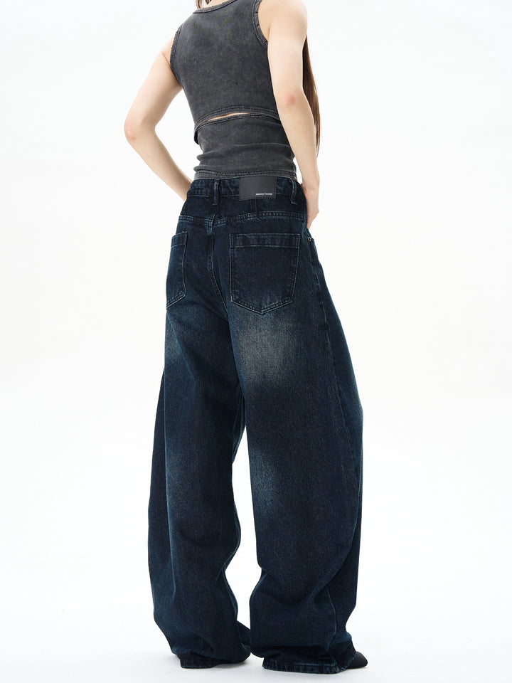 Retro Wide-Leg Street-Style Jeans