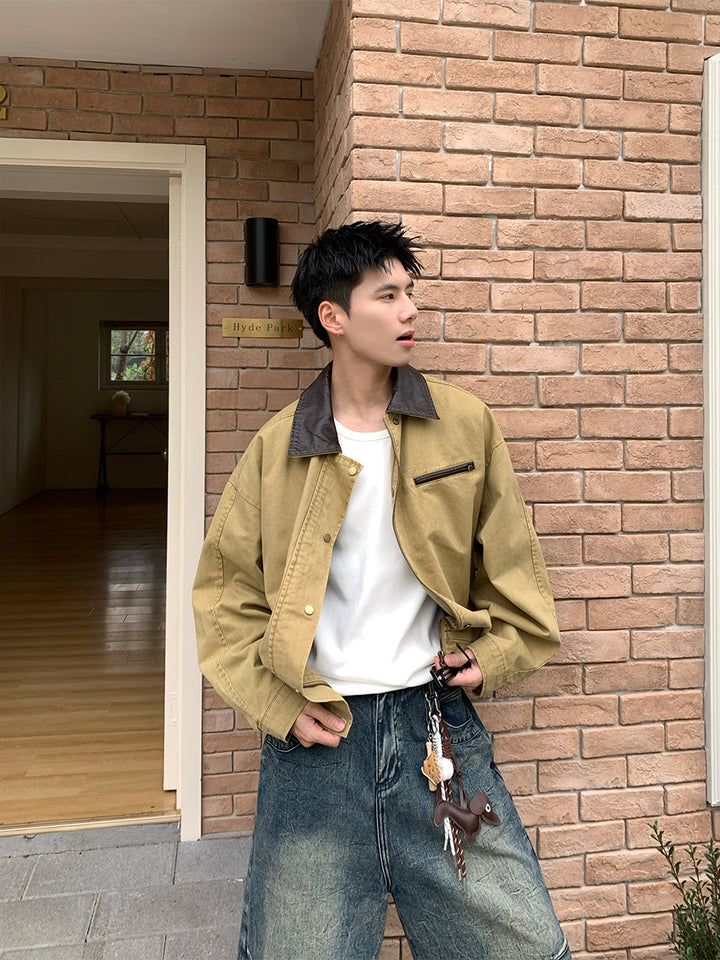 Loose-fit Lapel Cargo Jacket