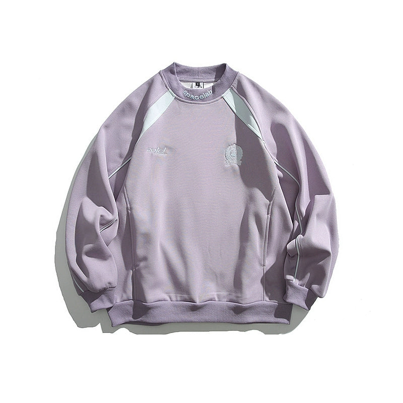 Contrast Color Round Neck Sweatshirt