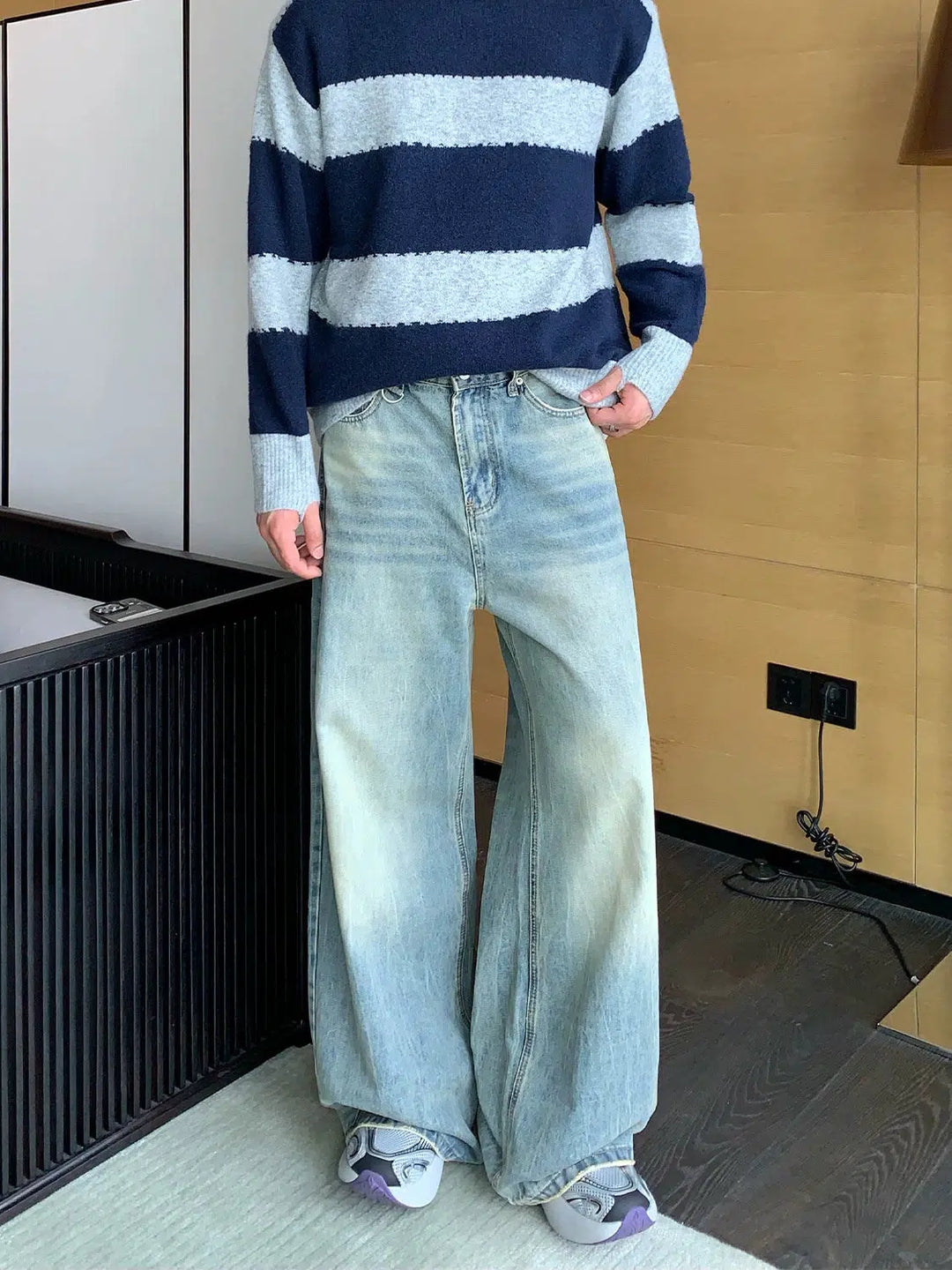 Casual Loose Washed Denim Pants-The Korean Fashion