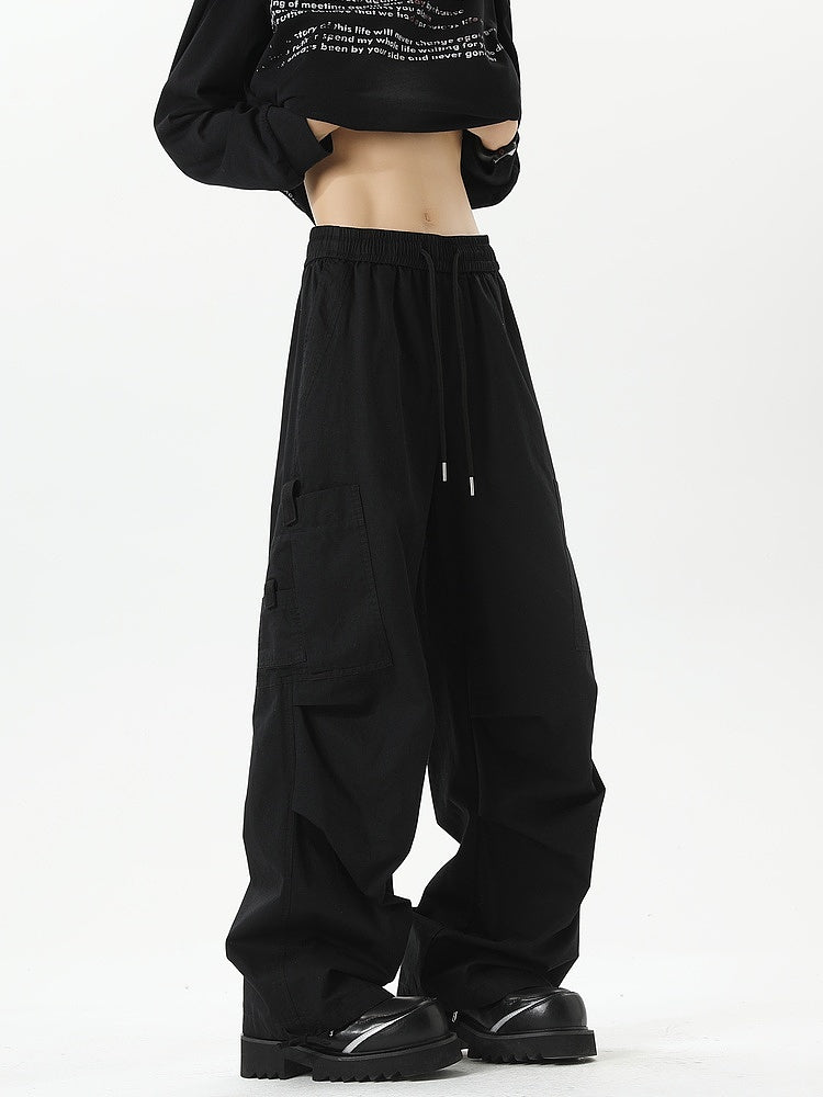 Multi-Pocket Wide-Leg Casual Pants