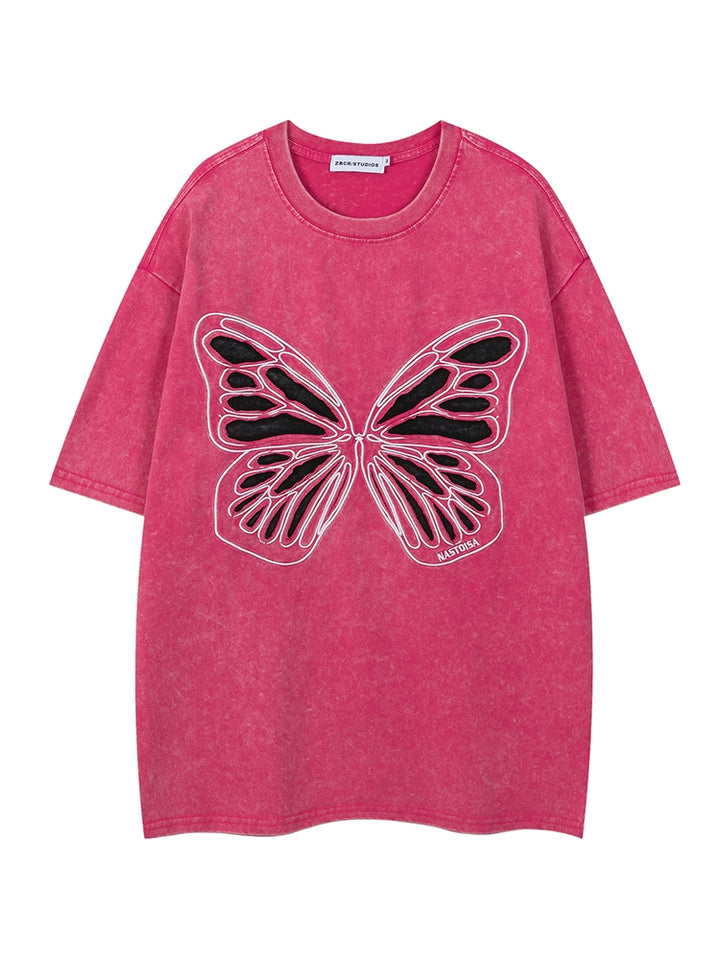 Butterfly Embroidery T-Shirt