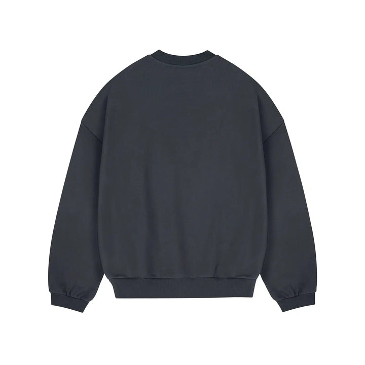 Heavyweight Drop Shoulder Pullover Sweater-The Korean Fashion