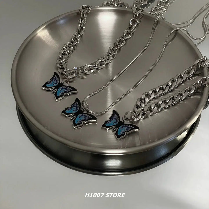 Butterfly Titanium Steel Chain Necklace