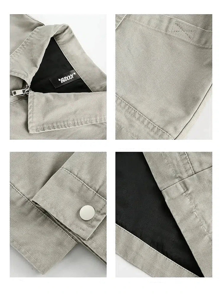 Heavy Washed Canvas Workwear Jacket