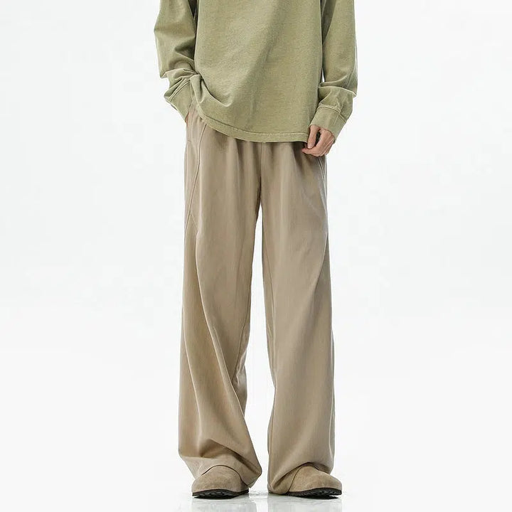 Retro Pleated Wide-Leg Casual Pants