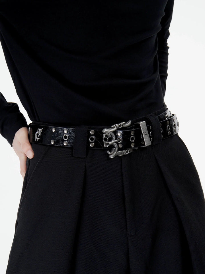 Heavy Metal Rivet Punk Belt for Pants-The Korean Fashion