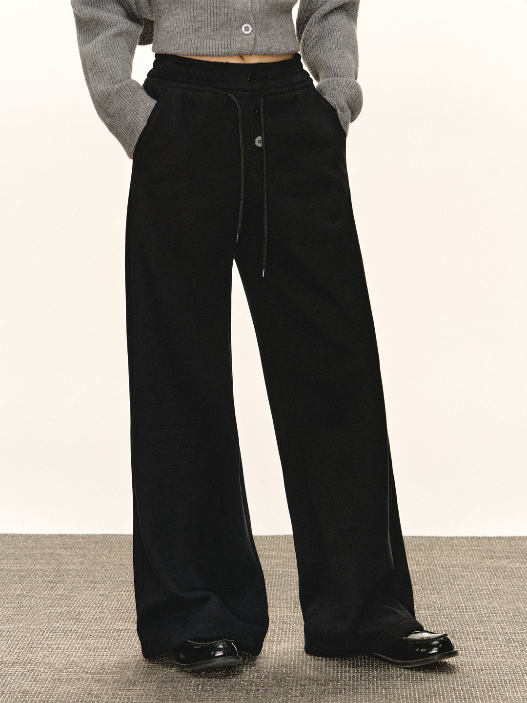 Wide-Leg Plus Velvet Pants