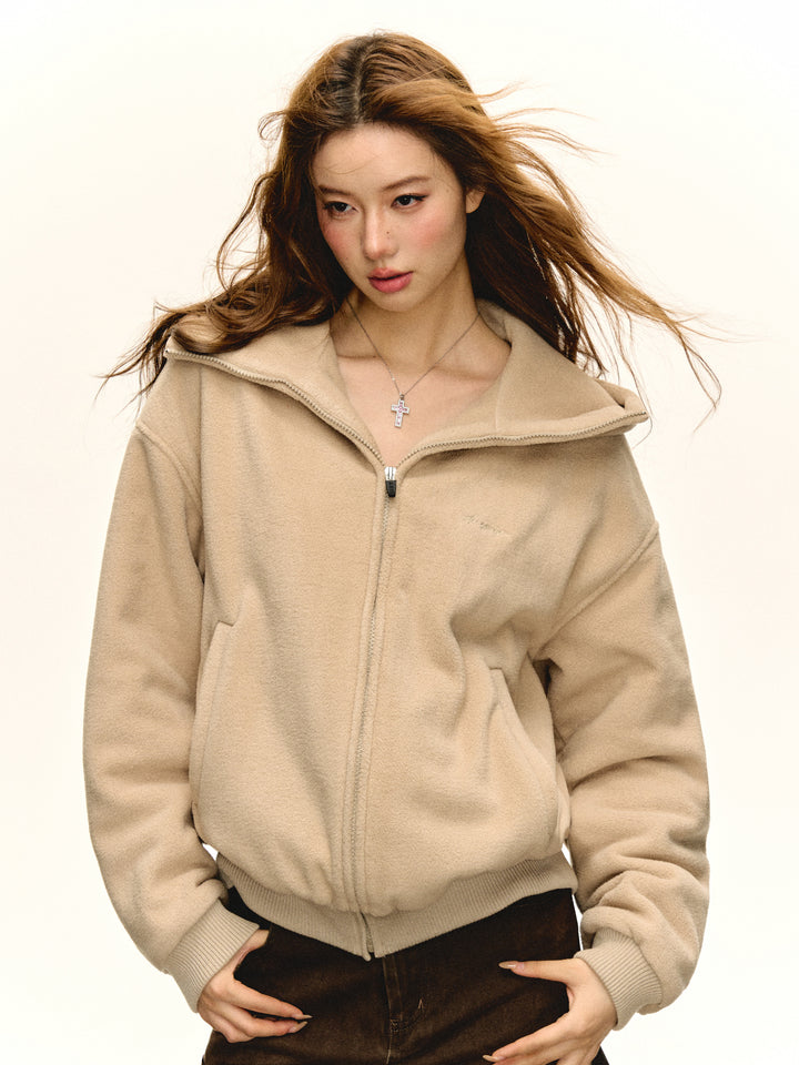 Hooded Polar Fleece Cardigan Sweater