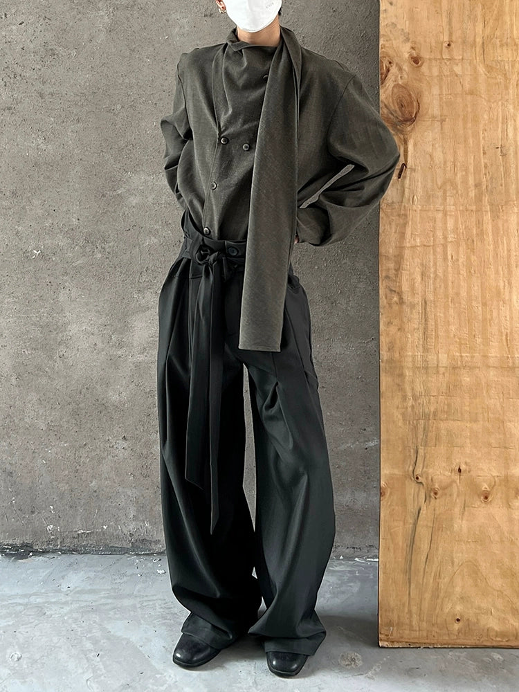 Minimalist Wide-Leg Suit Pants