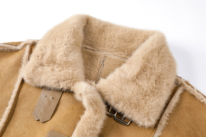 Shearling Buckle Detail Coat