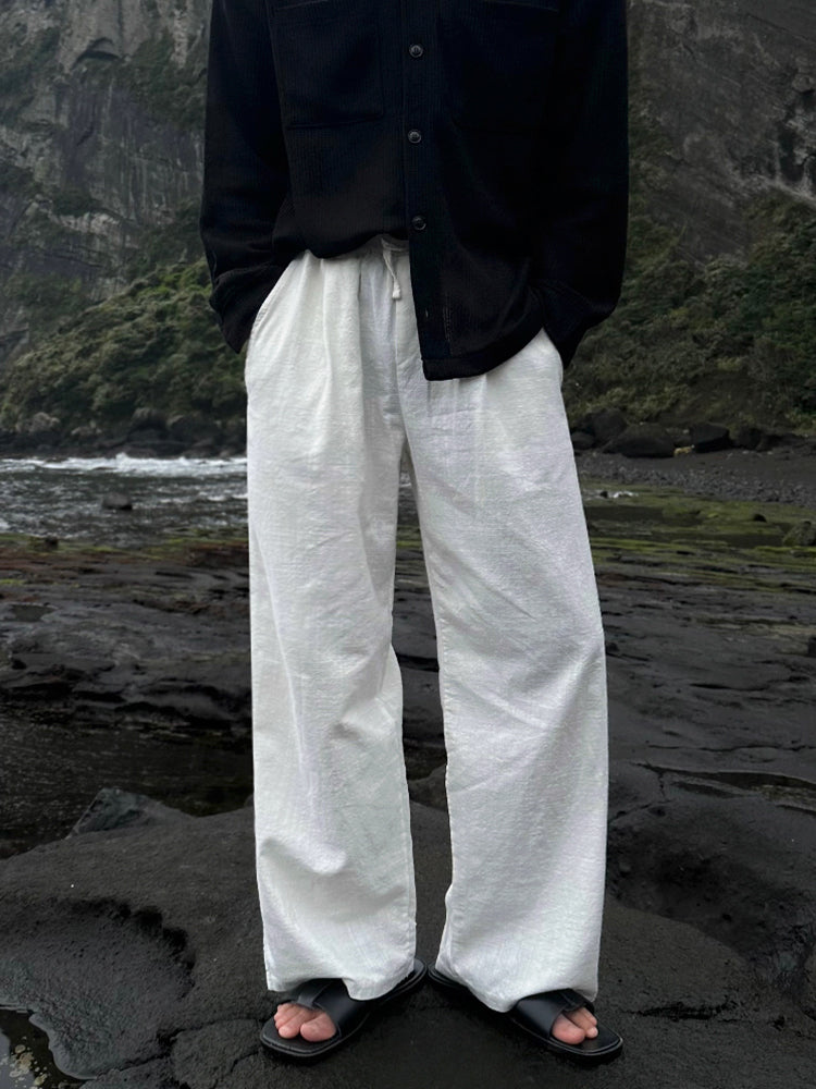 Linen Wide-Leg Casual Pants