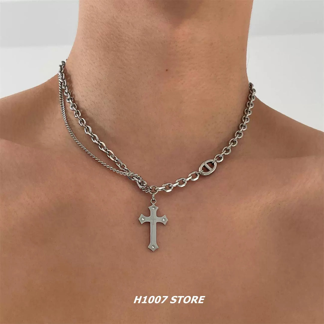 Titanium Steel Cross Necklace