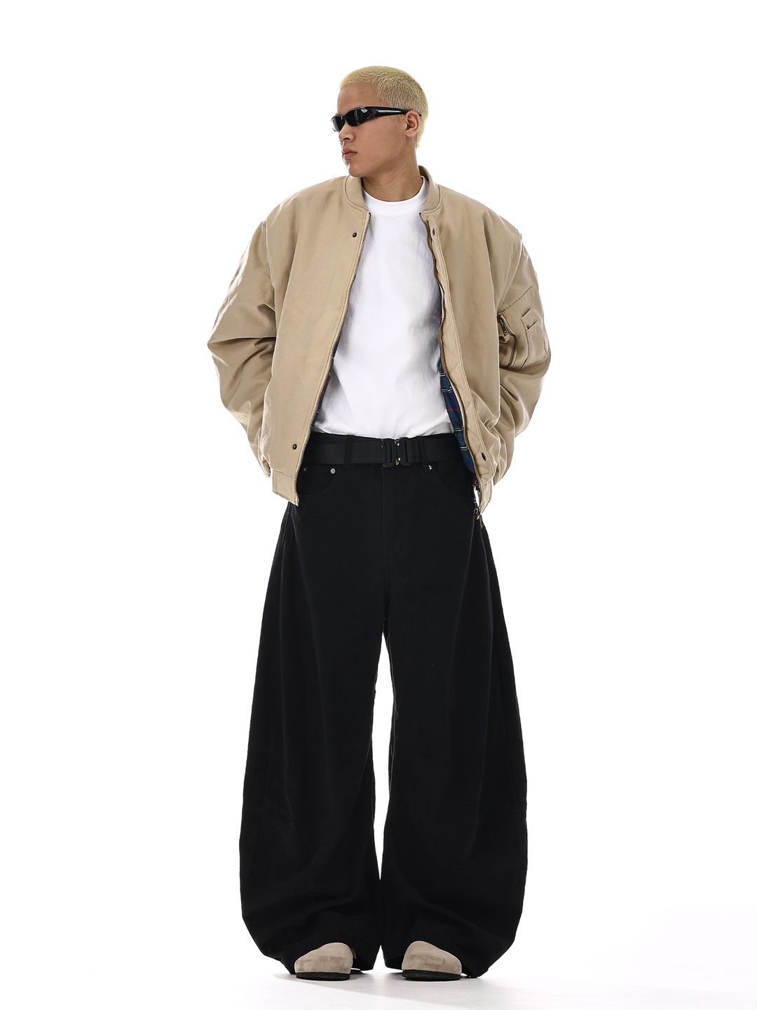 Wide-Leg Casual Washed Pants