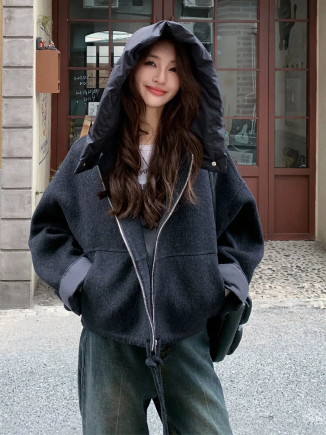 Hooded Cashmere Wool Coat